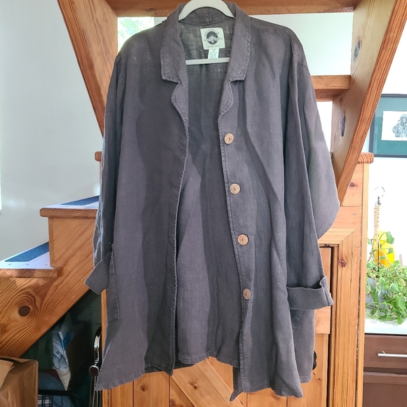 Yoon-A-Verse Mindful Wear Hemp Linen Shirt Jacket Shacket Size 3 Large Lagenlook - Picture 3 of 14
